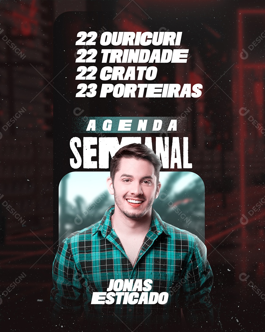 Agenda Semanal Jonas Esticado Flyer Social Media PSD Editável