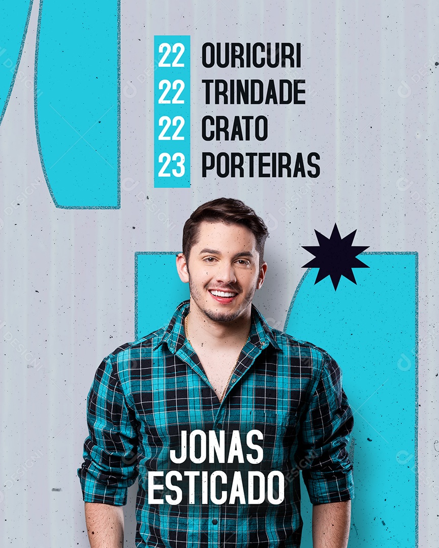 Agenda Próximos Shows Jonas Esticado Flyer Social Media PSD Editável