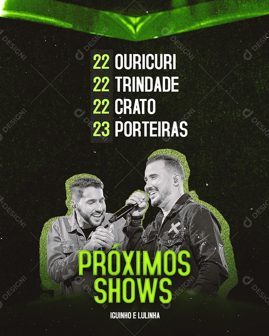 Próximos Shows Iguinho & Lulinha Flyer Social Media PSD Editável