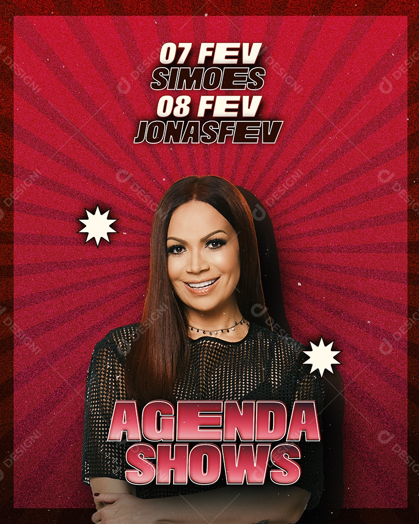 Agenda Shows Flyer Solange Almeida Social Media PSD Editável