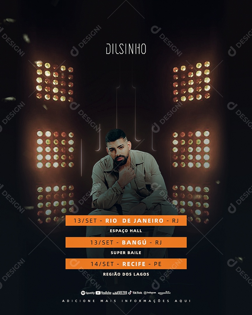 Flyer Agenda de Shows Dilsinho Social Media PSD Editável