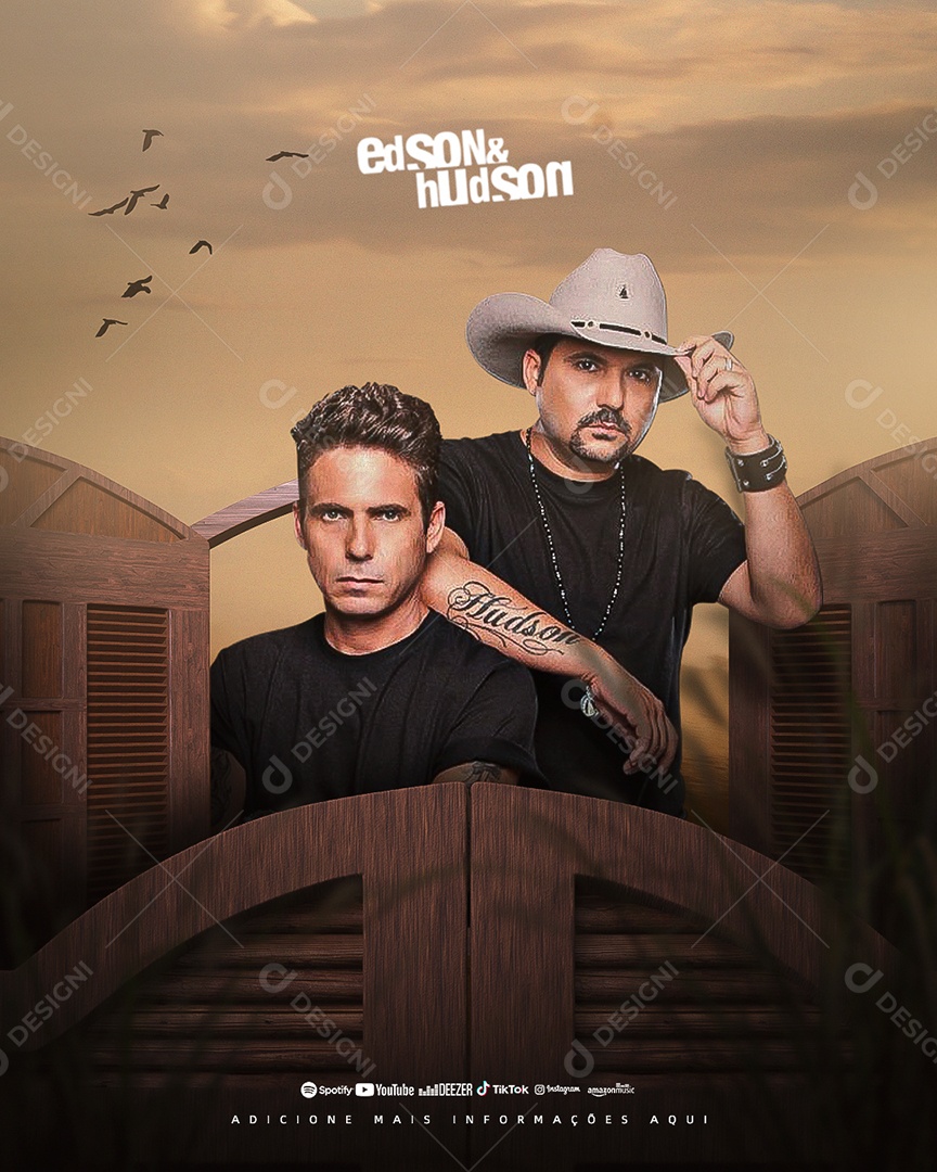 Flyer Show Edson & Hudson Social Media PSD Editável