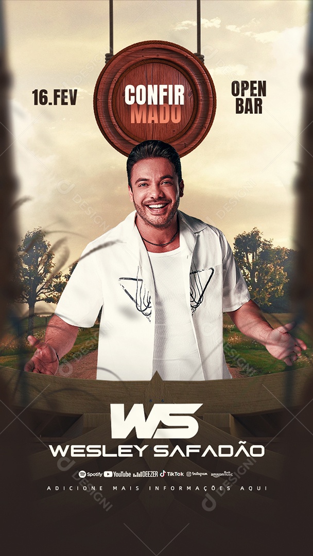Flyer Show Wesley Safadão Story Social Media PSD Editável