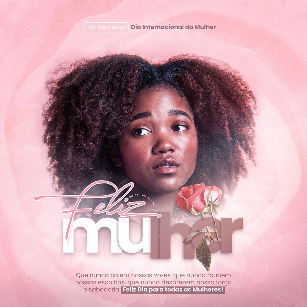 Dia Internacional da Mulher 08 de Março Social Media PSD Editável