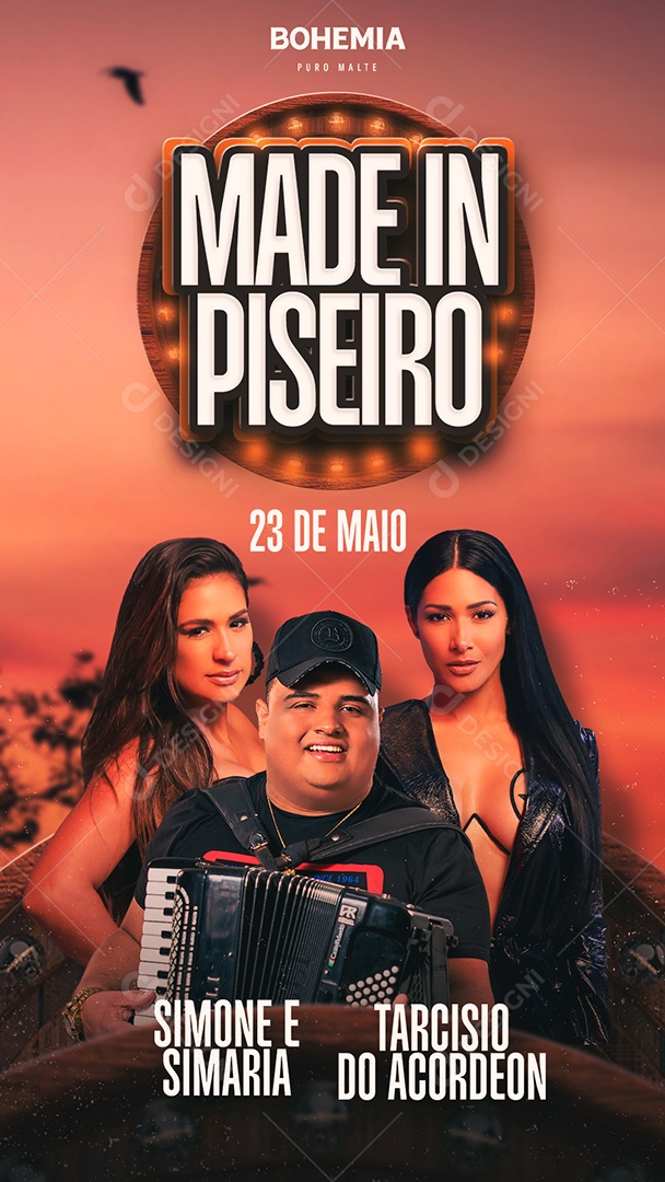 Story Made In Piseiro Simone E Simaria Tarcísio Do Acordeon Flyer Social Media PSD Editável