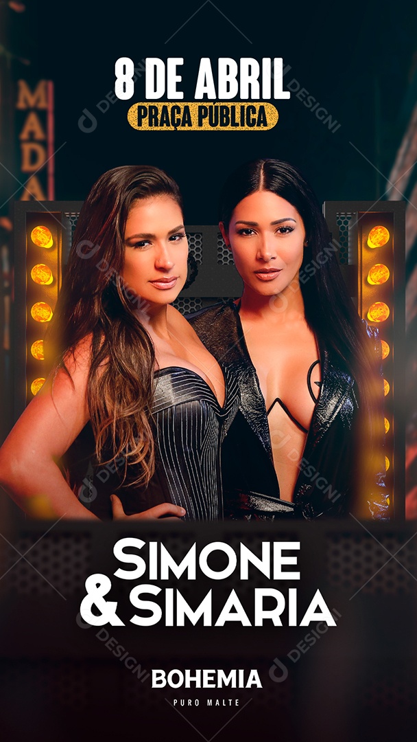 Story Show Simone & Simaria Flyer Social Media PSD Editável