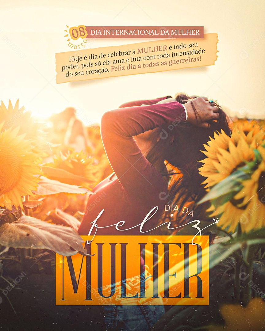 Dia Internacional da Mulher 08 de Março Social Media PSD Editável