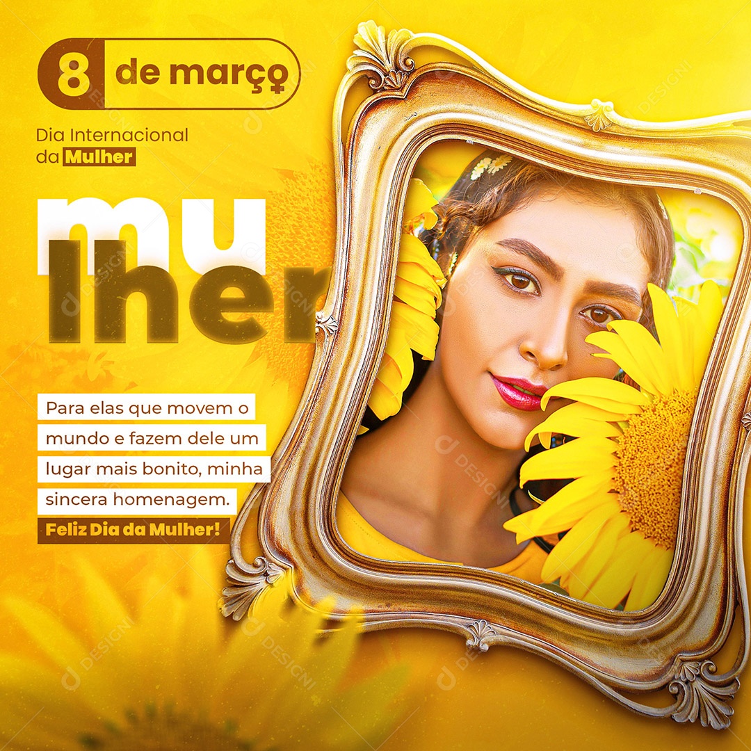 Dia Internacional da Mulher 08 de Março Social Media PSD Editável