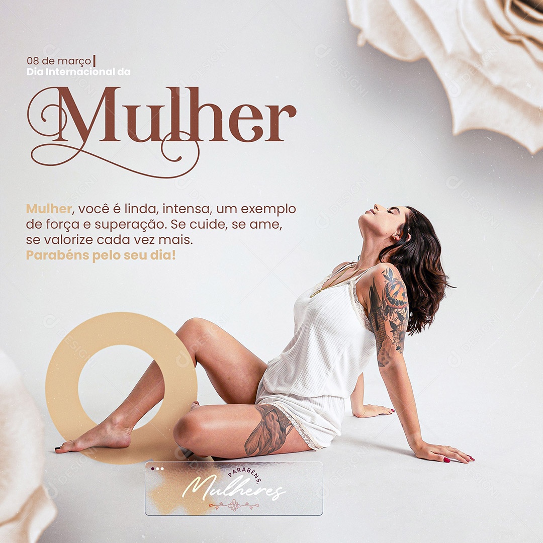 Dia Internacional da Mulher 08 de Março Social Media PSD Editável