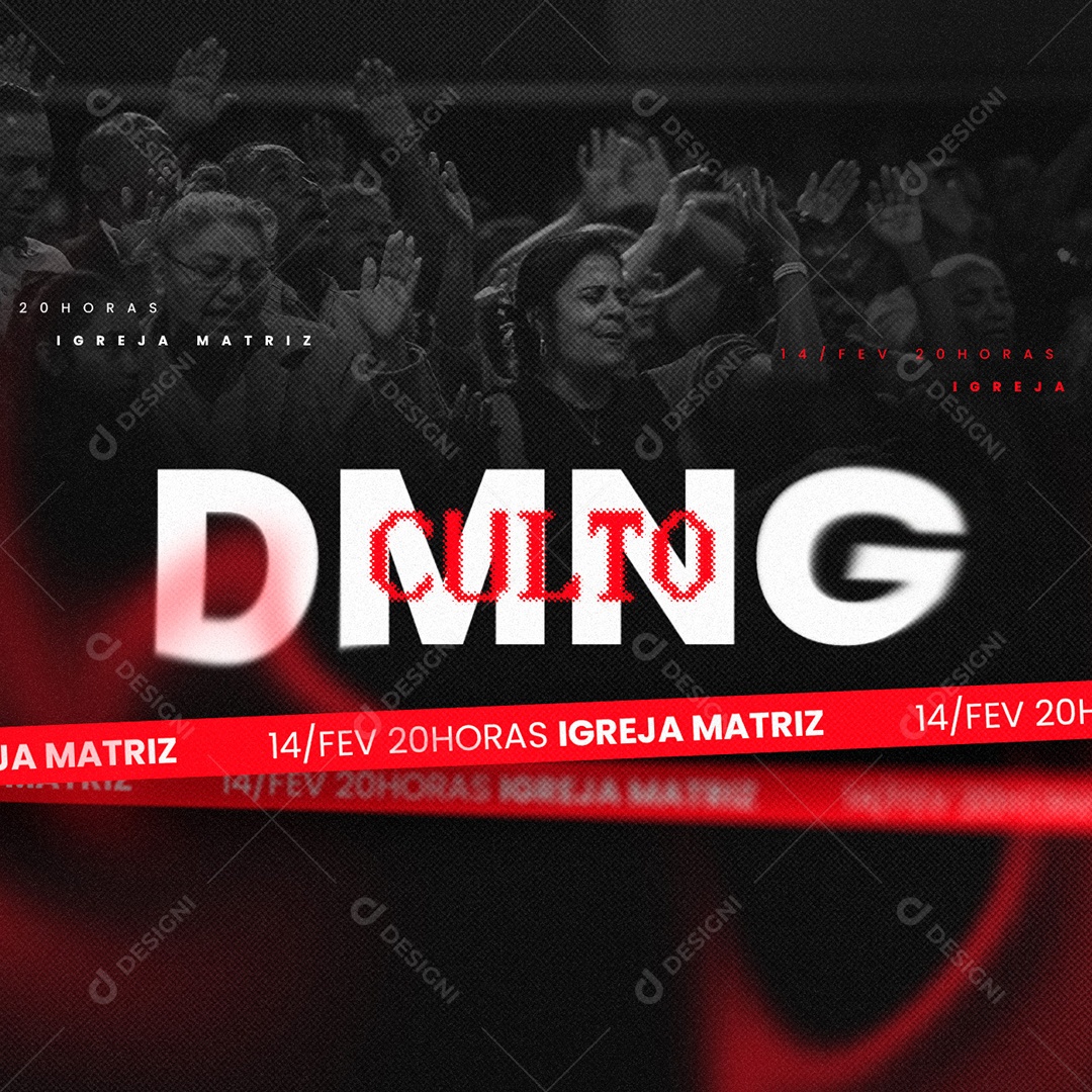 Culto Domingo Igreja Matriz Gospel Flyer Social Media PSD Editável