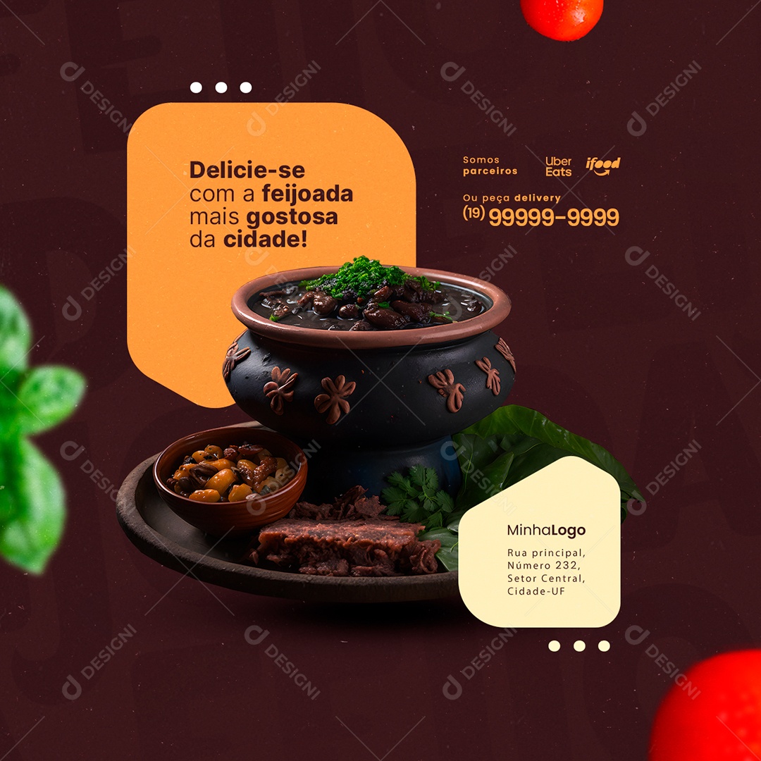 Delicie-Se Com a Feijoada Mais Gostosa Da Cidade Social Media PSD Editável