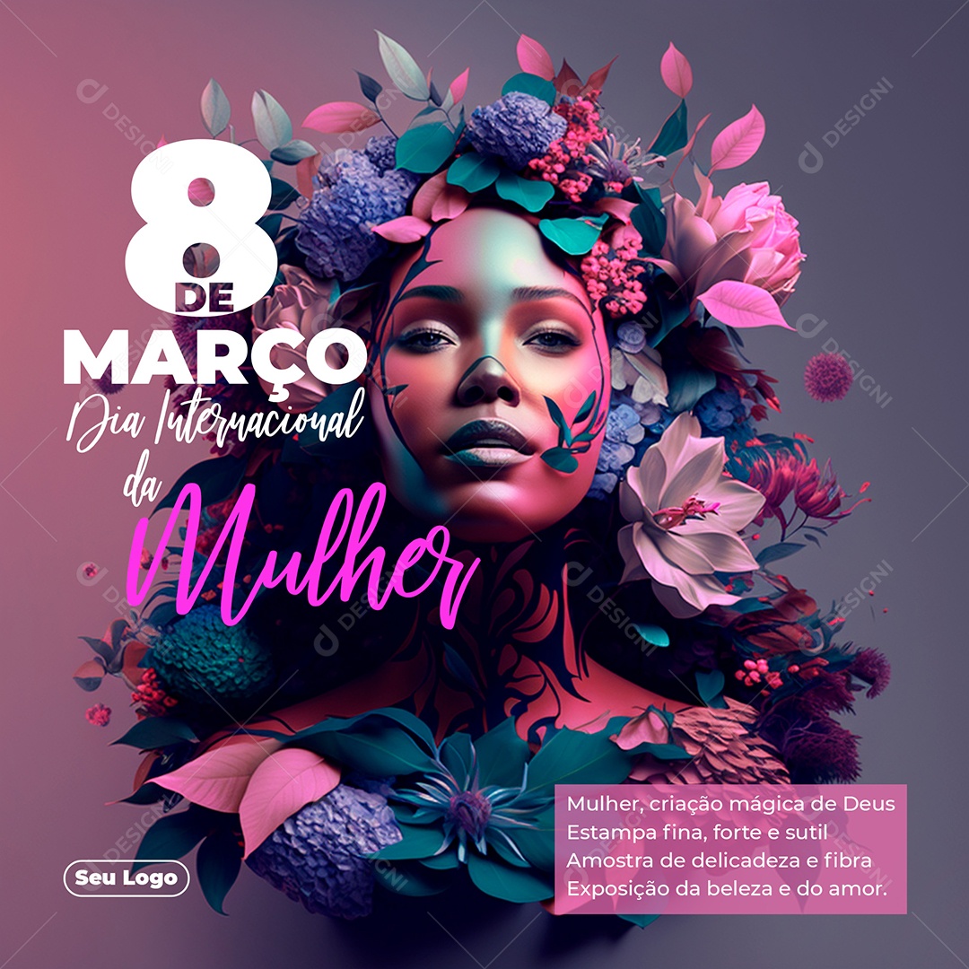 Dia Internacional da Mulher 8 De Março Social Media PSD Editável