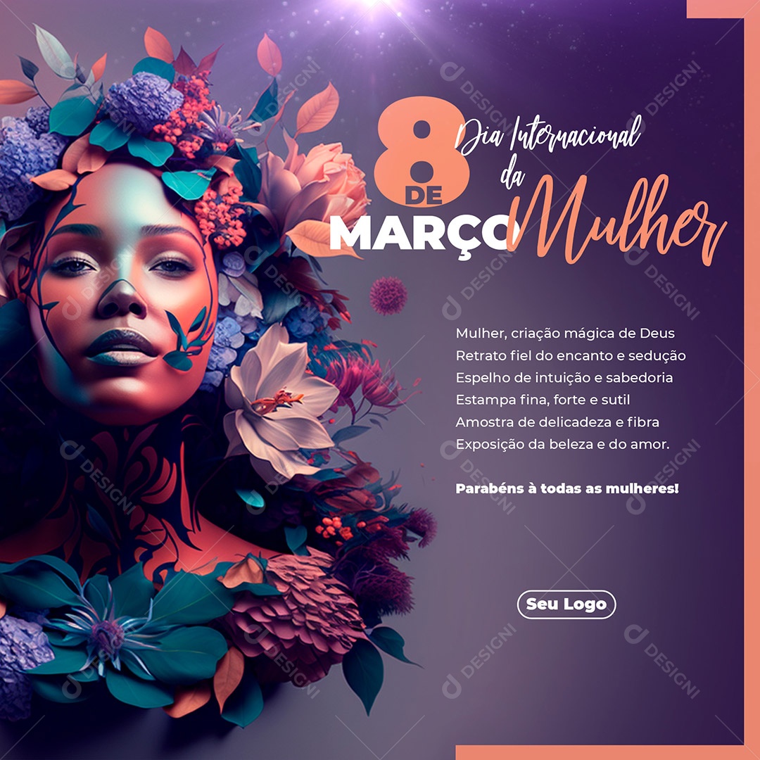 Dia Internacional da Mulher 8 De Março Social Media PSD Editável