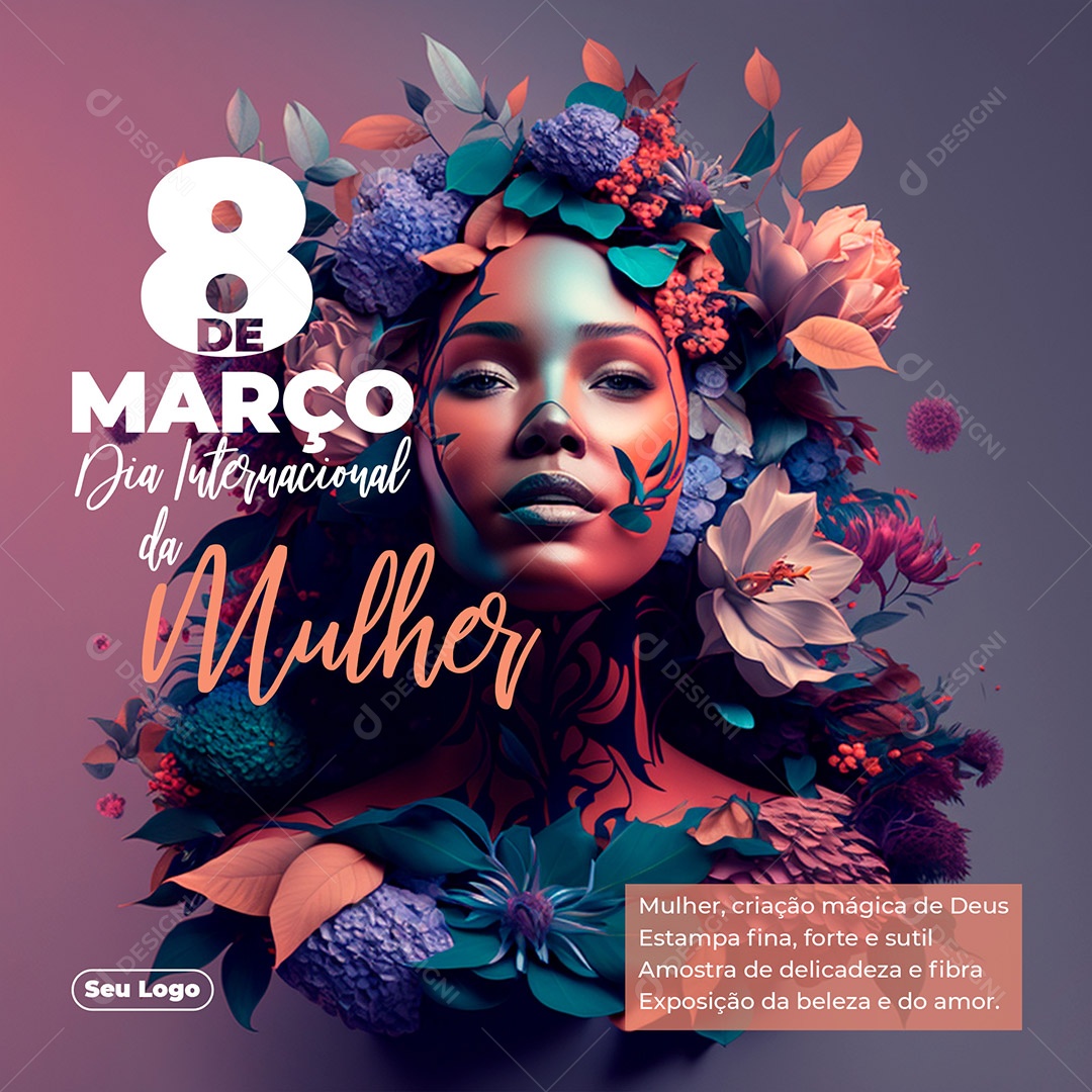 Dia Internacional da Mulher 8 De Março Social Media PSD Editável