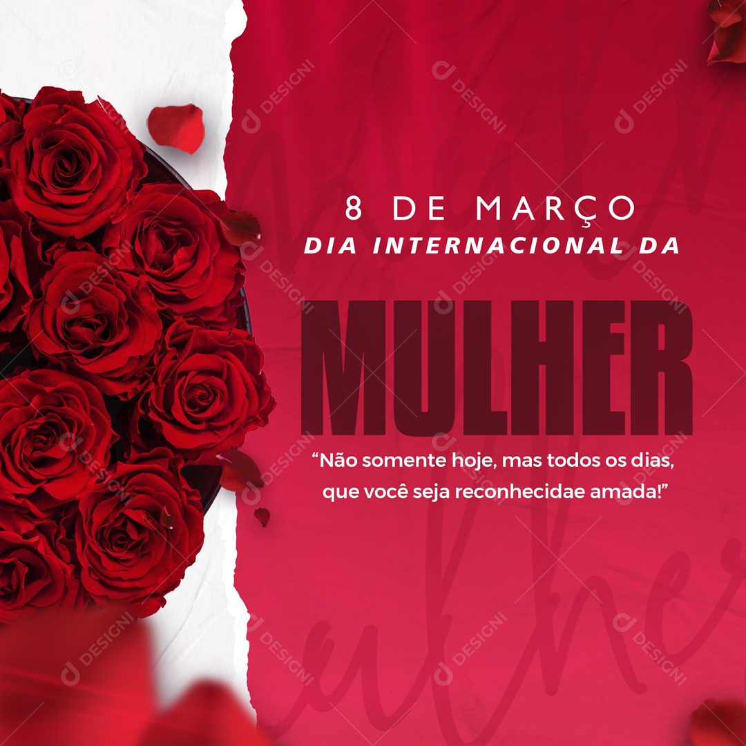 Dia Internacional da Mulher 8 De Março Social Media PSD Editável