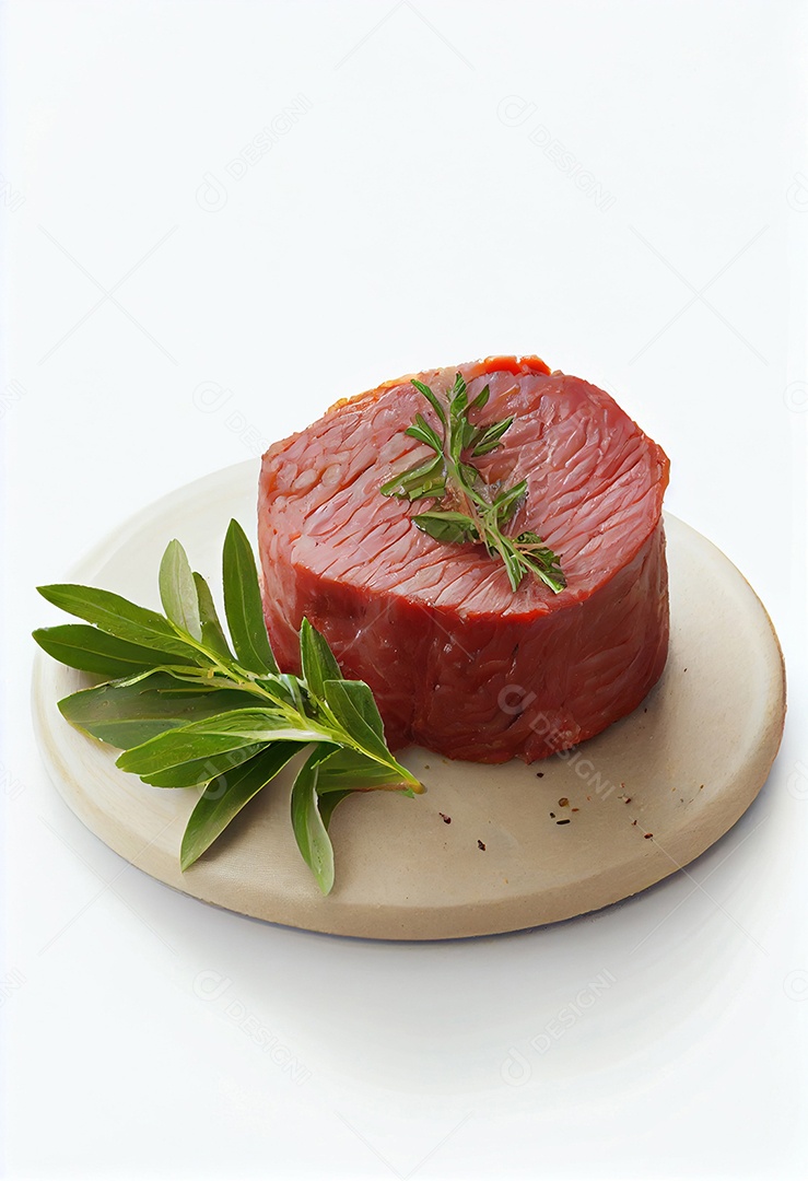 Pedaço de file mignon grelhado isolado no fundo branco