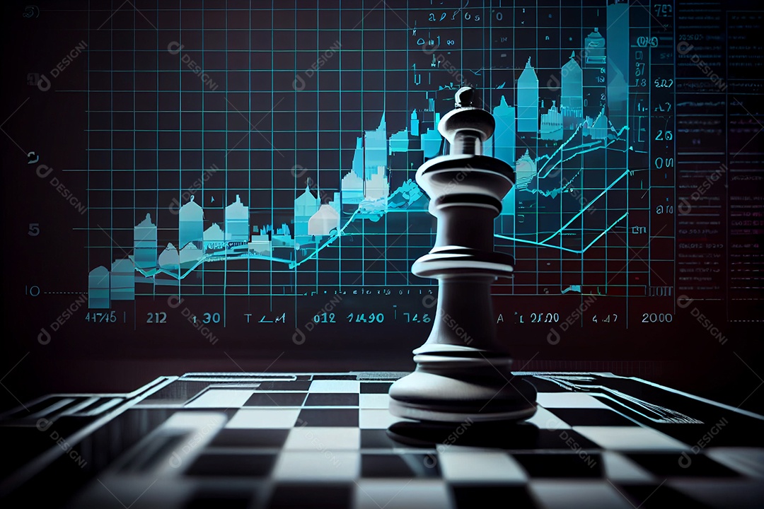 Jogo de xadrez com fundo de gráficos