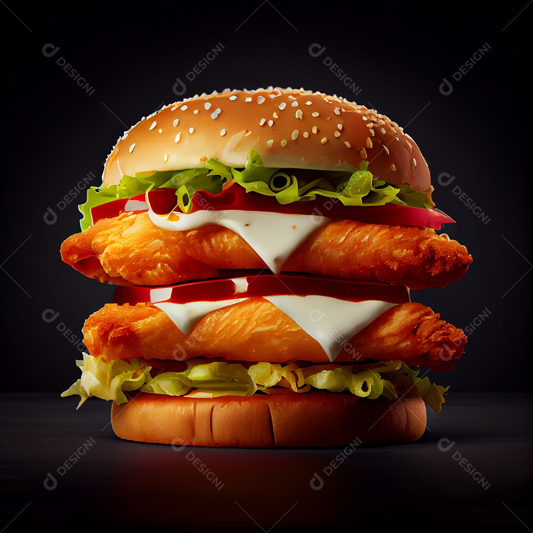 hambúrguer delicioso sobre fundo isolado