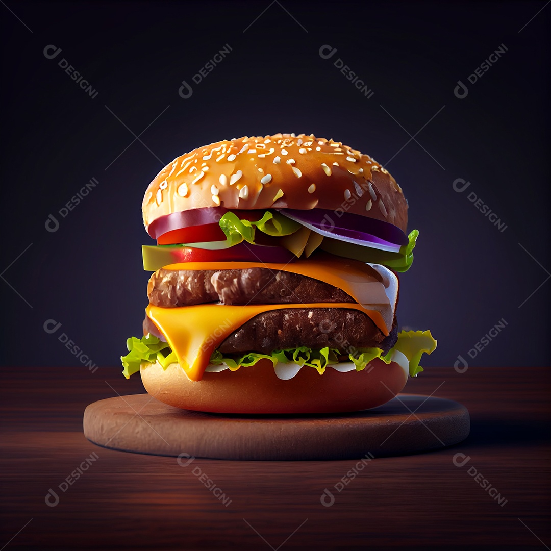 hambúrguer delicioso sobre fundo isolado
