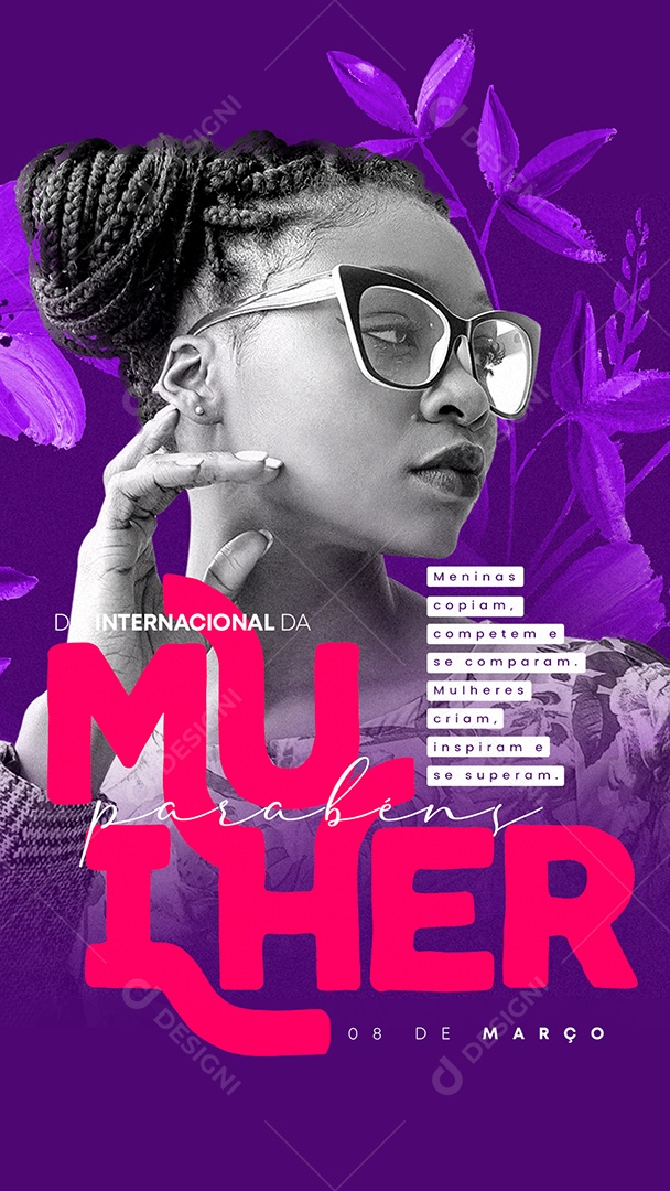 Story Meninas Copiam Dia Internacional Da Mulher Social Media PSD Editável
