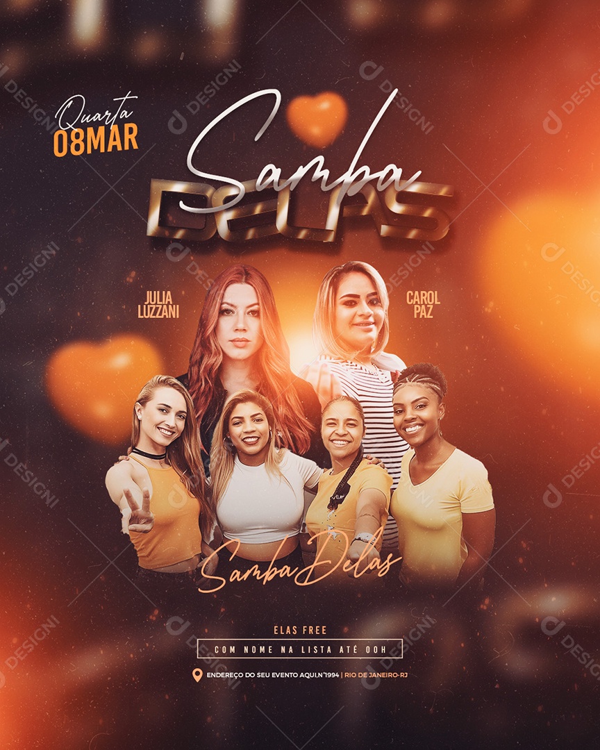 Flyer Samba Delas Social Media PSD Editável