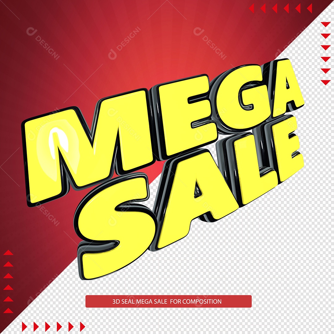 Selo 3D Para Composição Mega Sale PSD