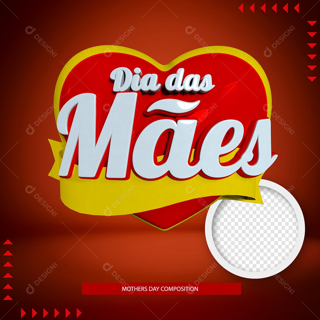 Selo 3D Para Composição Dia Das Mães PSD