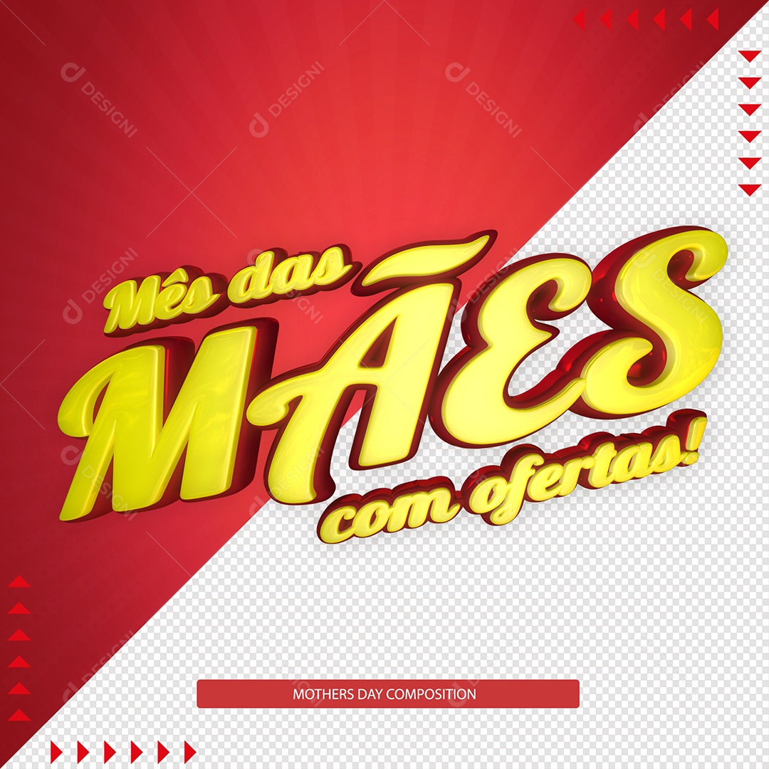 Selo 3D Para Composição Mês Das Mães Com Ofertas PSD