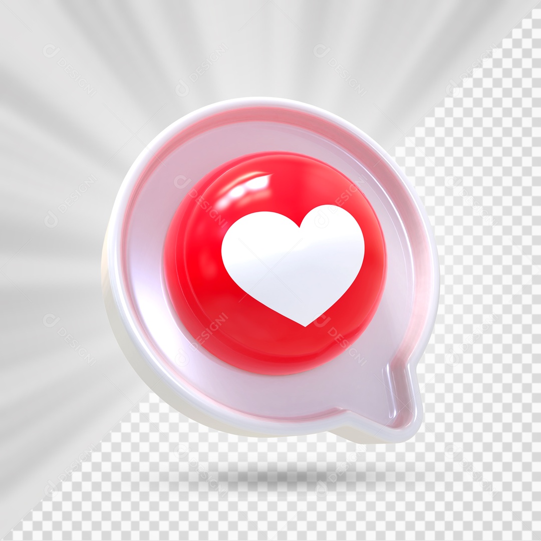 Emoji Branco De Coração Elemento 3D Para Composição PSD