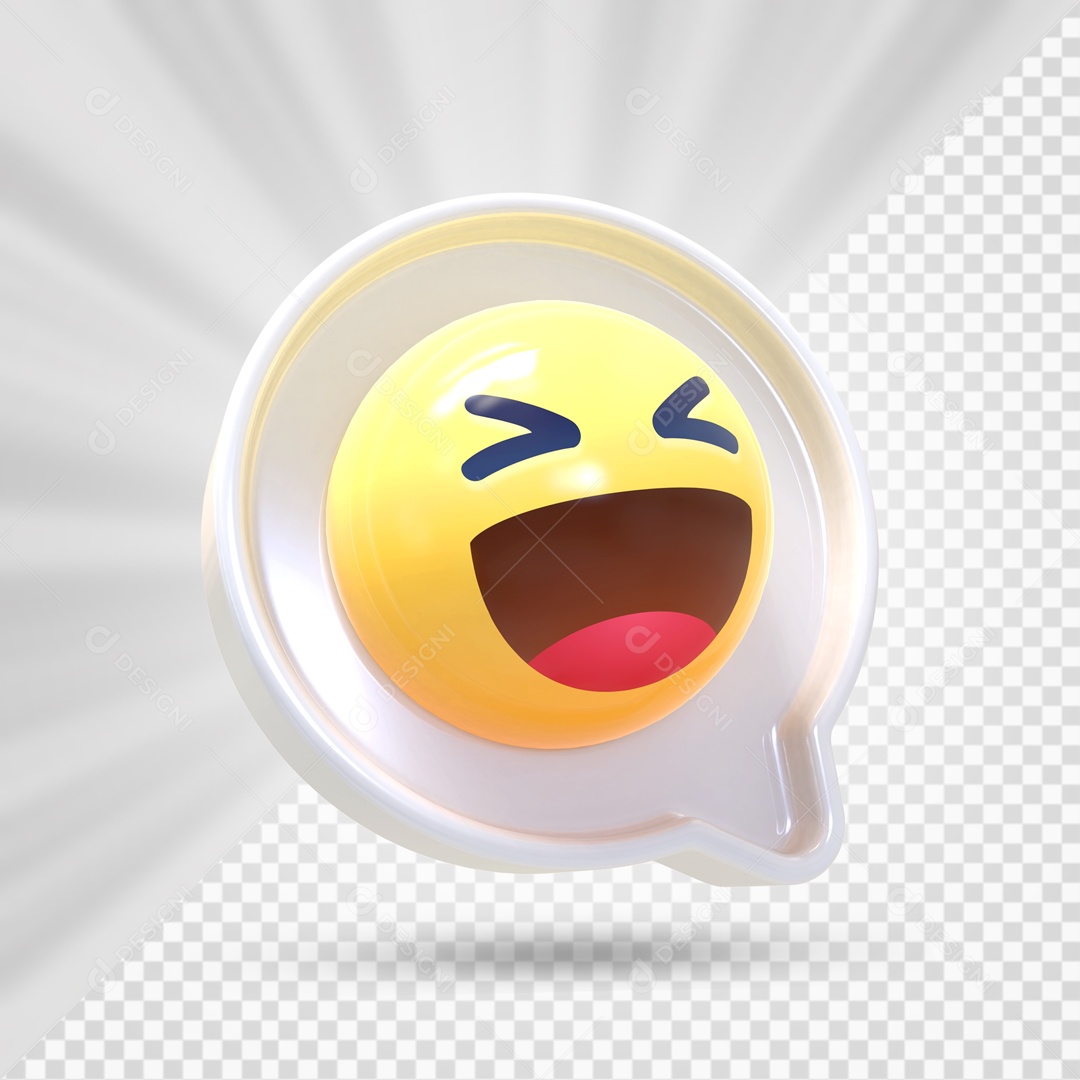 Emoji de Comentário Branco Feliz Elemento 3D Para Composição PSD