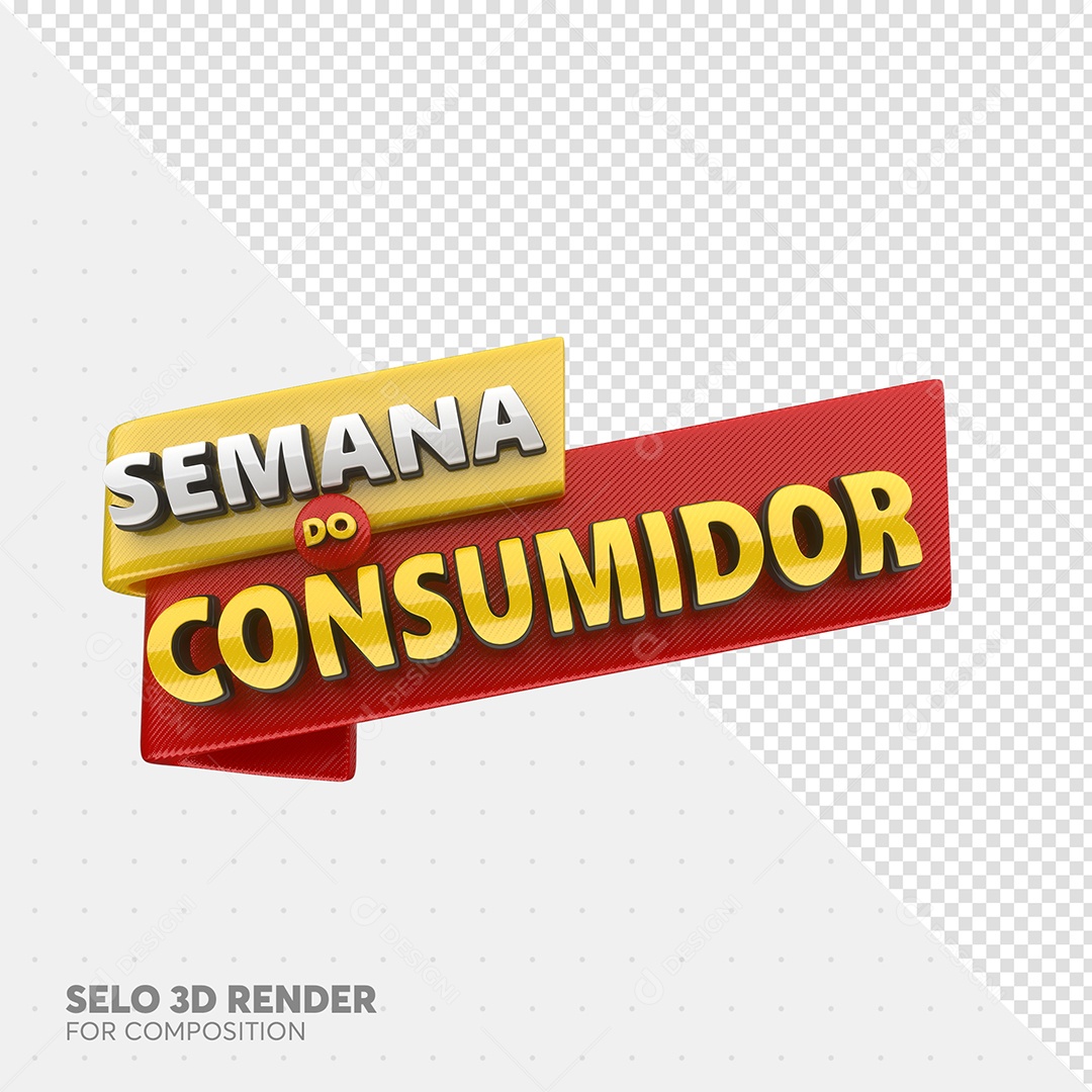 Semana Do Consumidor Selo 3D Amarelo e Vermelho PSD