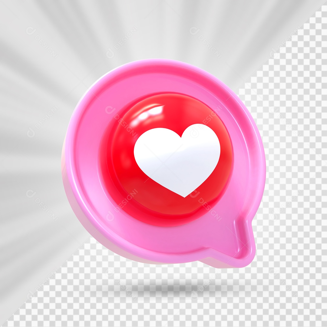 Emoji Rosa De Coração Elemento 3D Para Composição PSD