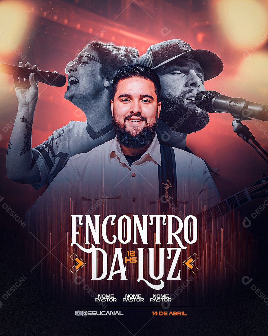 Flyer Encontro da Luz Social Media PSD Editável