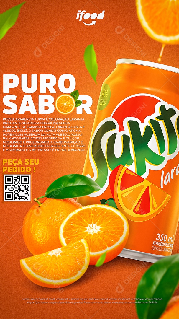 Story Sukita Laranja Puro Sabor Social Media PSD Editável