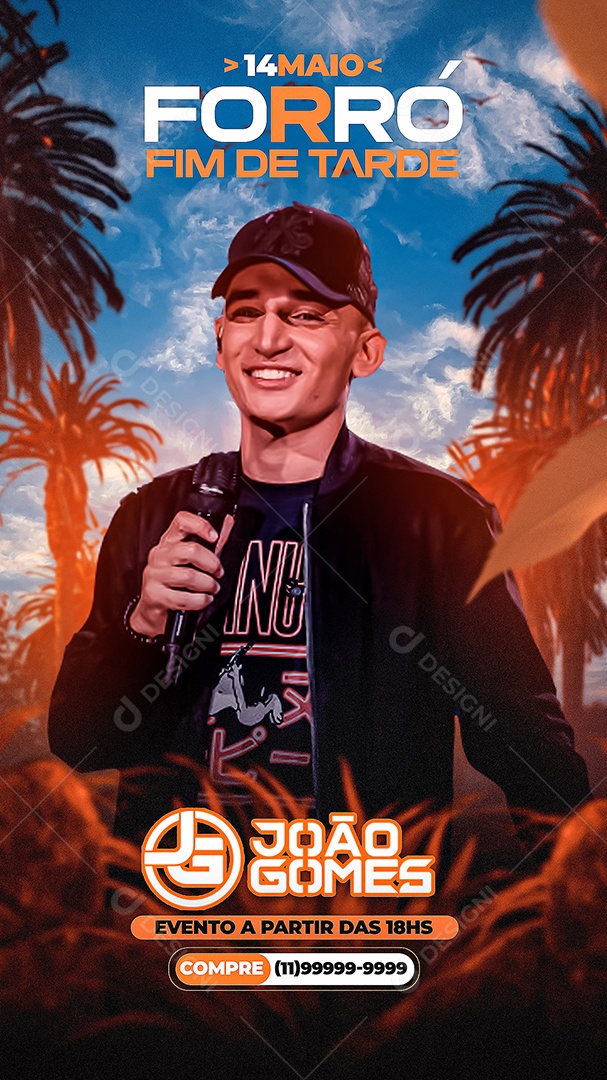 Story Flyer Forró Fim de Tarde Social Media PSD Editável