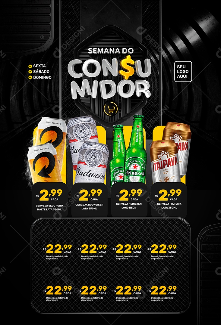 Encarte Semana do Consumidor Venha Conferir Social Media PSD Editável