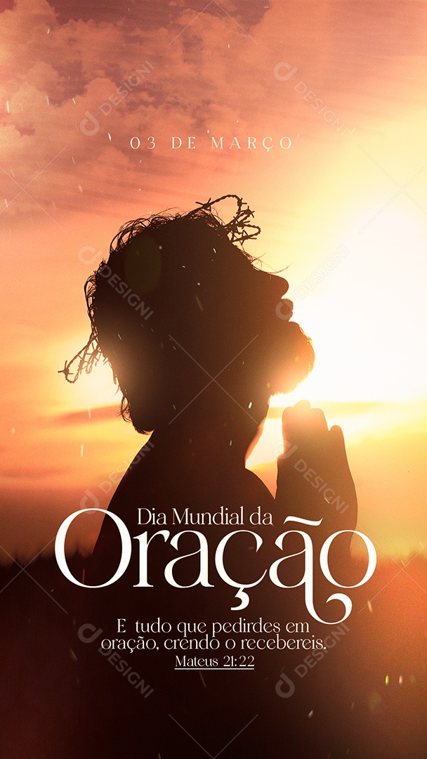 Story Social Media Dia Mundial da Oração 3 de Março PSD Editável
