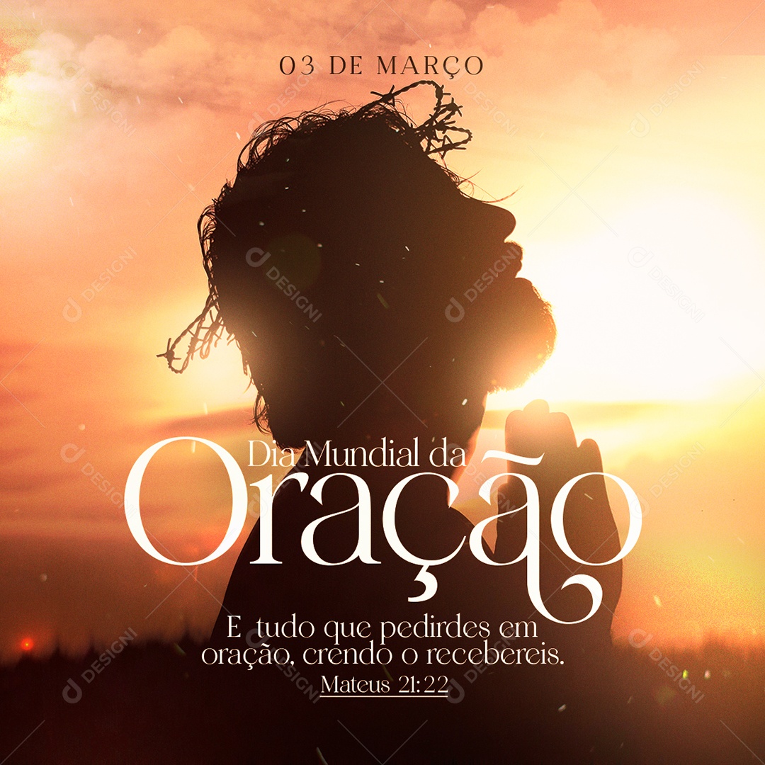 Social Media Dia Mundial da Oração 3 de Março PSD Editável