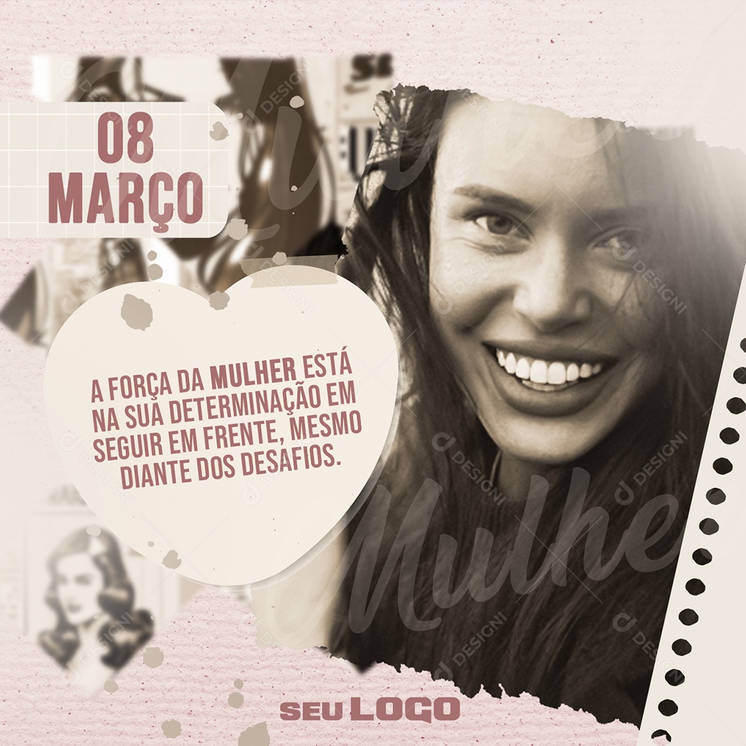 Dia Internacional da Mulher 8 de Março Social Media PSD Editável