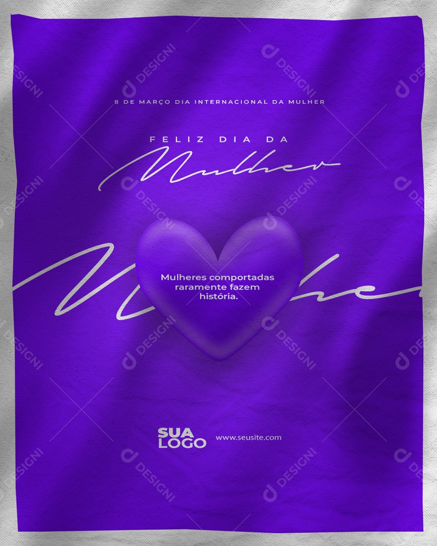Dia Internacional da Mulher 8 de Março Social Media PSD Editável