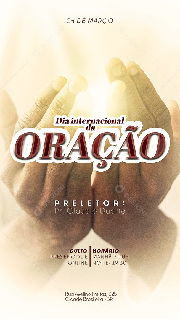 Story Dia Mundial da Oração 4 de Março Social Media PSD Editável