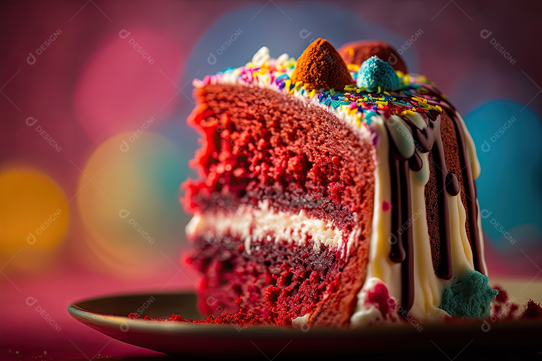 Lindo bolo de aniversário com granulados coloridos