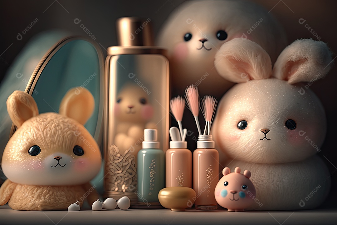 Imagem de vários bichinhos de pelúcia super fofos e adoráveis