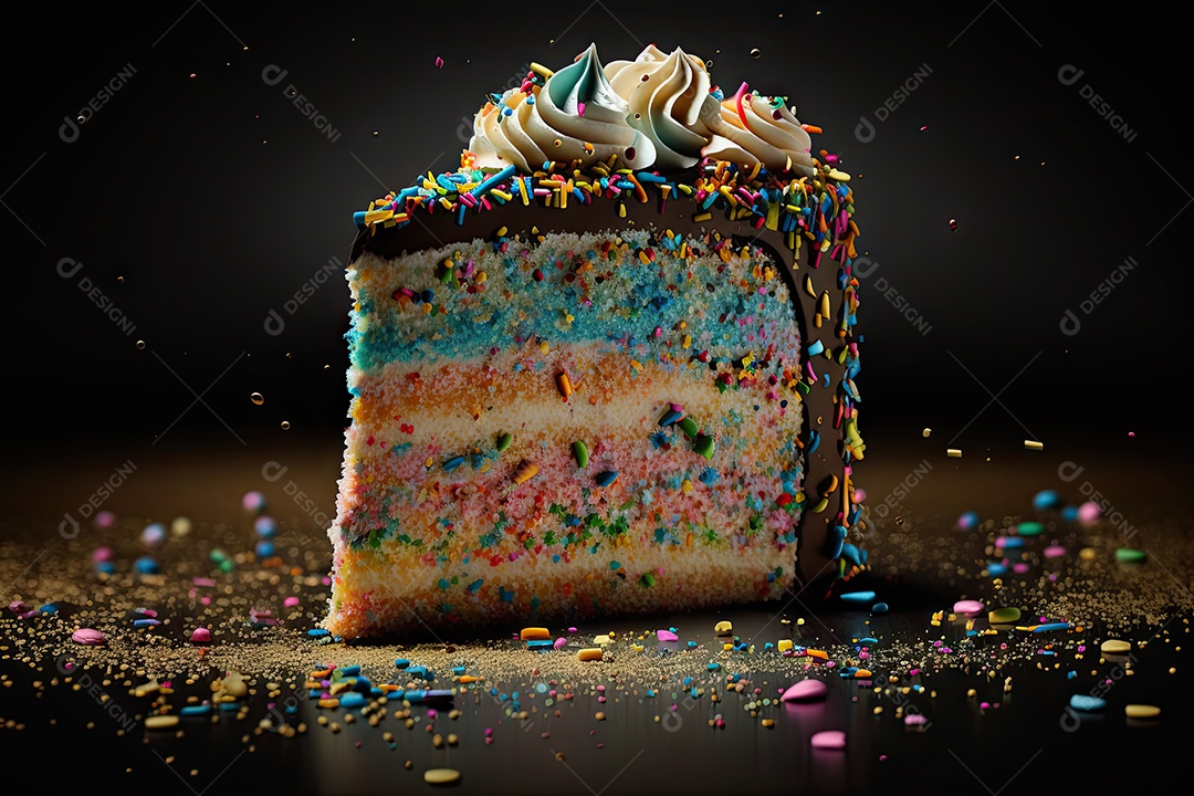 Linda e deliciosa fatia de bolo