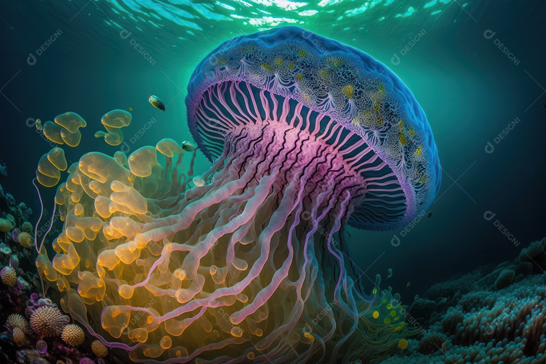 Belos corais marinhos hermatípicos brancos elaborados de várias espécies no fundo do mar