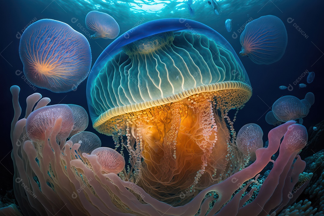 Belos corais marinhos hermatípicos brancos elaborados de várias espécies no fundo do mar