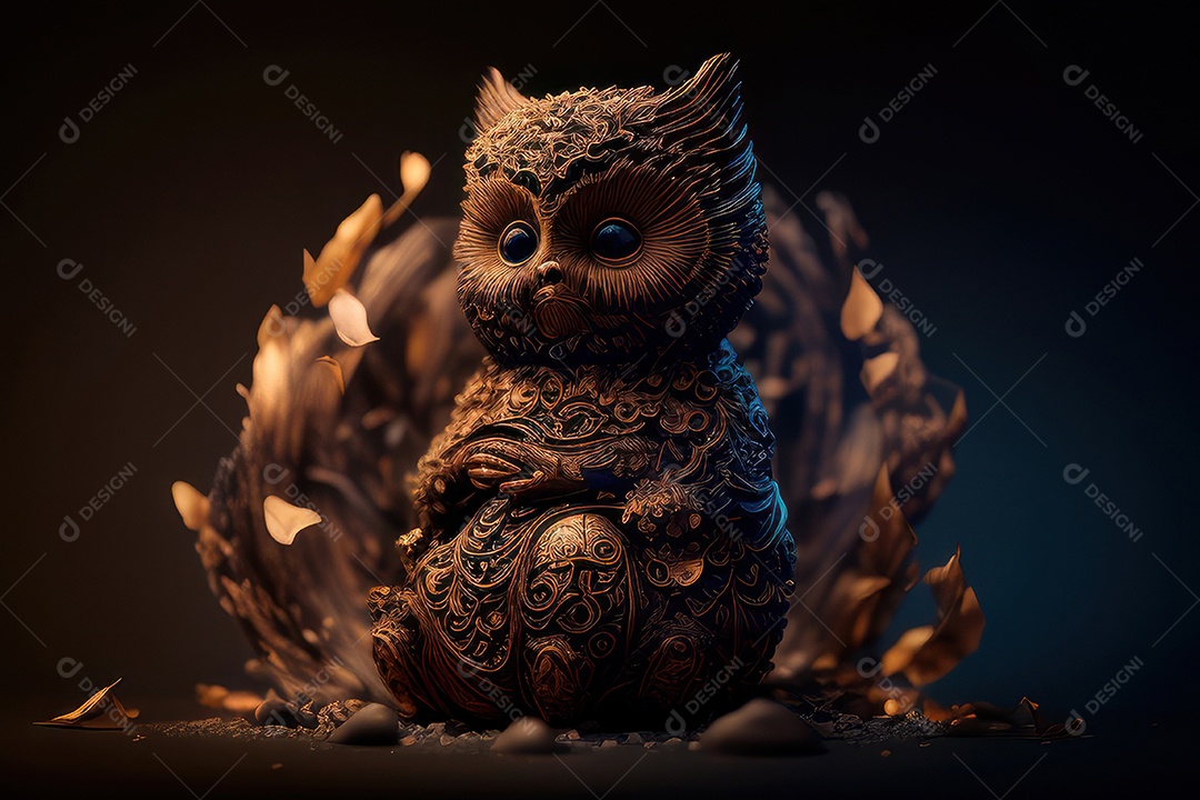 Linda escultura de buda sobre fundo isolado.