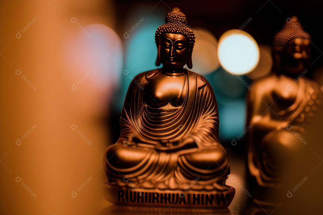 Linda escultura de buda sobre fundo isolado.