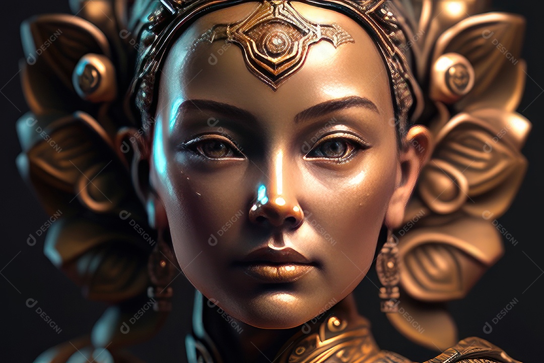 Linda escultura de buda sobre fundo isolado.