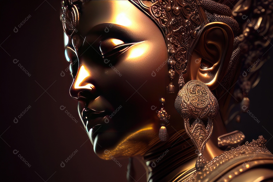 Linda escultura de buda sobre fundo isolado.